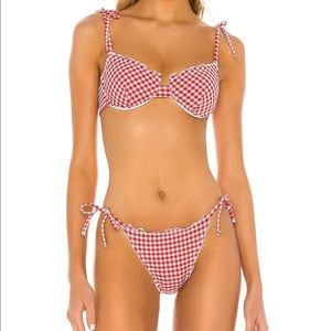 Onia Red Gingham Bikini
